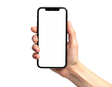 Hand holding a smartphone with blank screen (9)