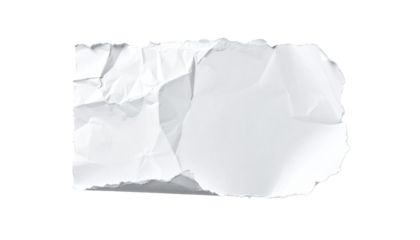 Crumpled white paper tag