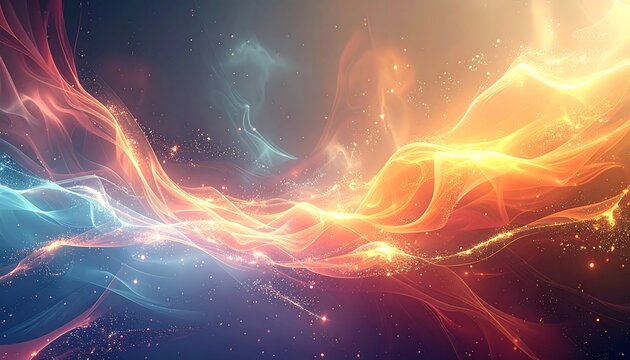 Abstract cosmic swirls of light and energy - Powered by Adobe