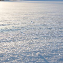 Snow Field Texture Illuminated by Warm Sunlight with Glistening Ice Crystals and Shadows