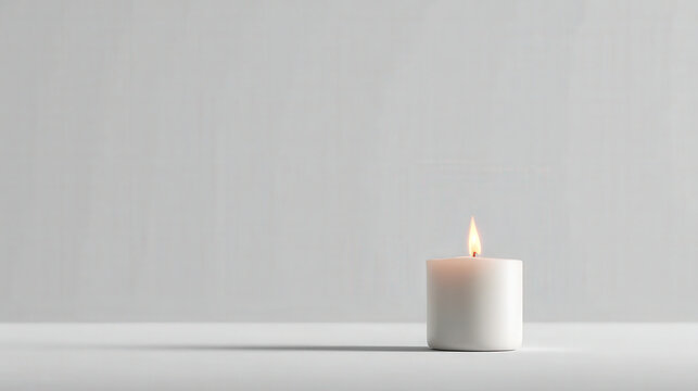 simple candle with enhanced animation of fire captured in minimalist style