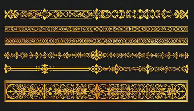 Gold decorative borders - Powered by Adobe