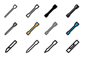 Repair Tools Logos. Set Logo of Computer Repair Tools: Plastic spudger. Logo set in vector style, emblematic variations. line, bold thick line, solid black