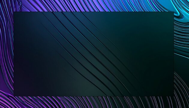 Abstract dark background with vibrant, diagonal lines framing a central, empty space - Powered by Adobe