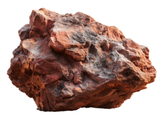 Reddish Brown Rock Texture, Isolated on Black Background