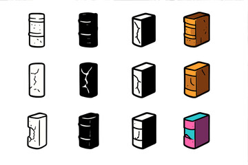 Vintage Book Spine Icons.