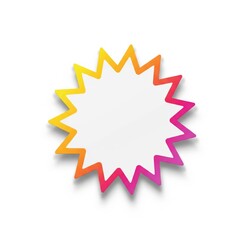 Starburst Shape Gradient Edges with Empty White Space on White Background