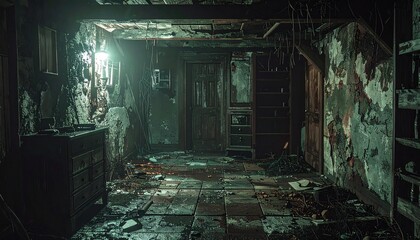Obraz premium Generated image creepy basement scary 