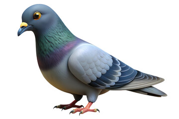 Realistic 3d render of a rock pigeon