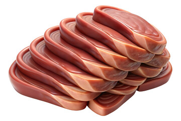Stacked slices of raw beef liver a culinary image