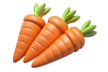Three cartoon carrots digital render
