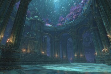 Subterranean Crystal Temple Digital Art