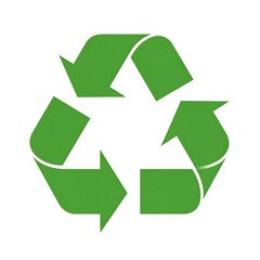 Fototapeta premium Textured Green Recycling Symbol on White Background, Environmental Awareness Icon