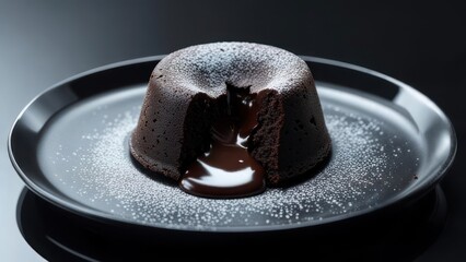 Indulge in this decadent chocolate lava cake with a molten center, perfect for dessert menus, bakery promotions, and sweet indulgence campaigns