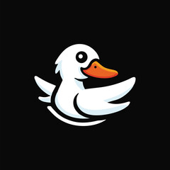Duck cartoon vector logo design art illustration
