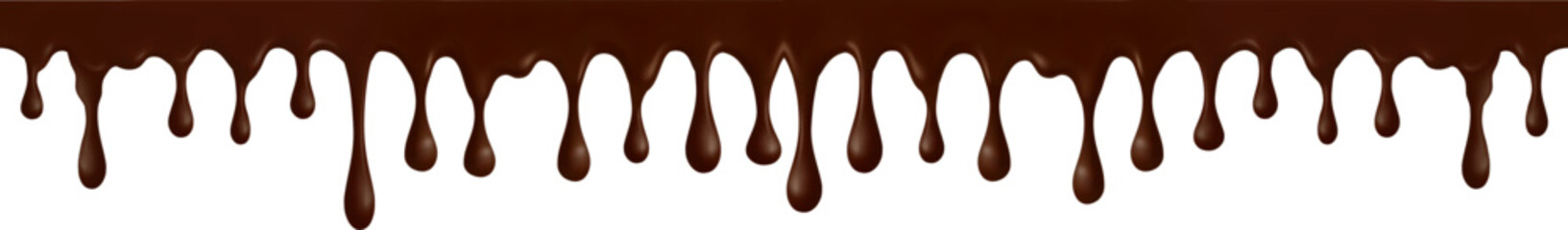 Melted chocolate drips seamless horizontal border