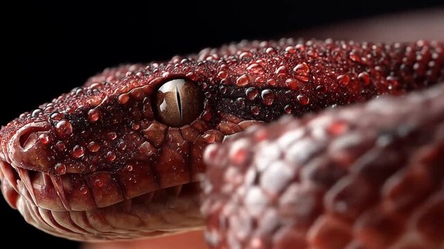 Closeup venomous snake