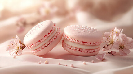 pink and white macarons