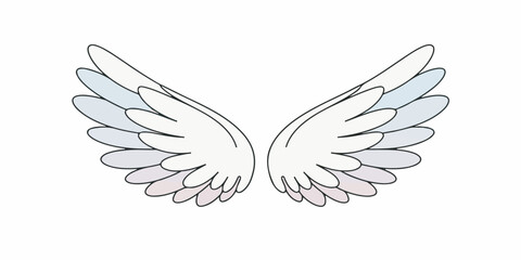 Obraz premium Angel Wings Illustration with Clean Lines