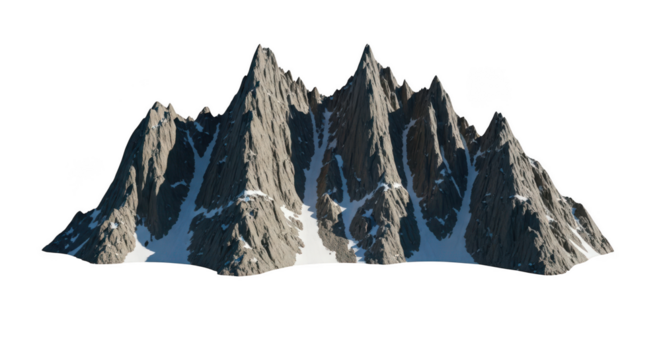 Abstract 3d mountain landscape with blue and green tones transparent background