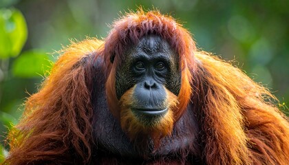 Obraz premium Orangutan portrait in forest