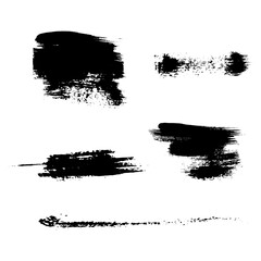 Set of grunge ink brush strokes