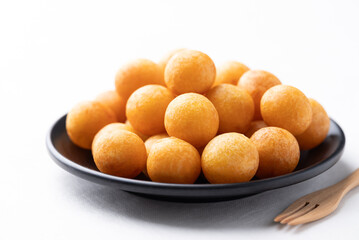 Deep fried sweet potato balls, Thai street food snack