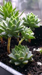 Close-up of succulent plants in a pot