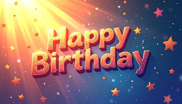 Happy Birthday celebration graphic - Powered by Adobe