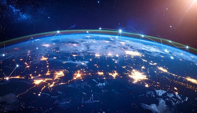 Earth at night, interconnected network (1)