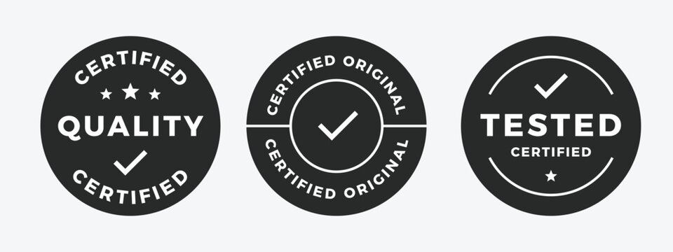 Certified badge design quality product. Original tested certifications label.
