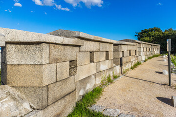 Seoul, South Korea &ndash; September.21.2025: Stone Fortress Wall at Naksan Park
