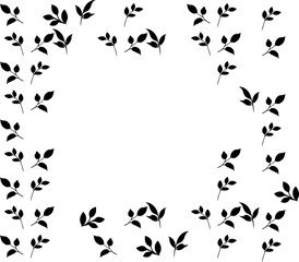 Floral Handdrawn Corner Frame Set in Retro Curl Style. Beautiful Flora Filigree Wall Art Decor. Vector Nature Illustration Isolated on White Background. Linocut Floral Ornament. Print Decoration