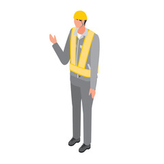 工事現場の作業員男性（イラスト）