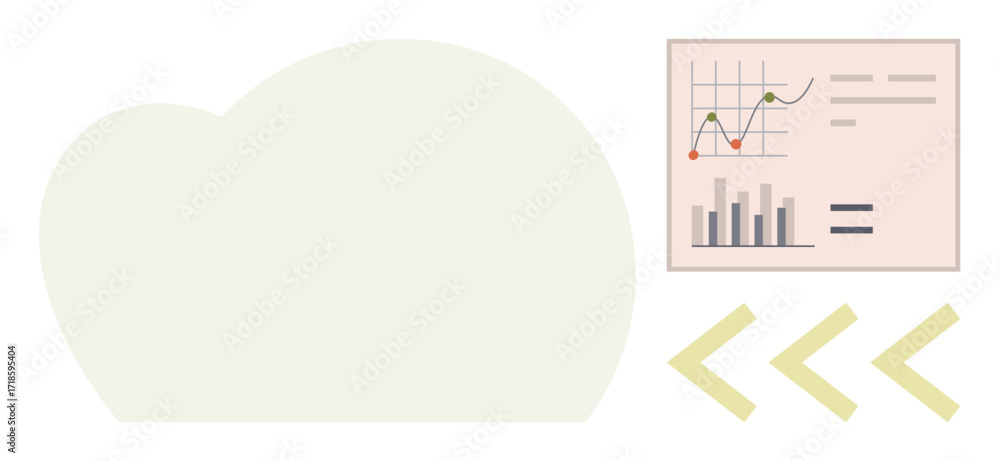 Poster analytical chart with bar graph, line graph, and equations for performance tracking. ideal for busin