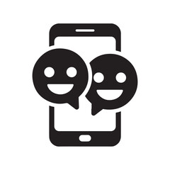 Smartphone messaging emoji illustration