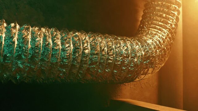 Large Ventilation Pipe Inside Building
