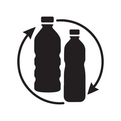 Bottles Recycling Concept with Circular Arrows