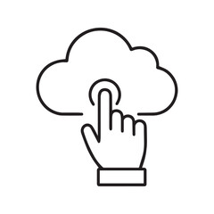 Cloud Storage Concept with Hand Pressing Icon
