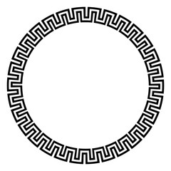 Square Meander Greek Circular Border Frame