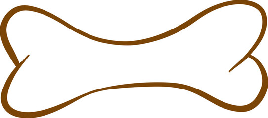 Dog Bone Icon In Smooth Rounded Outline