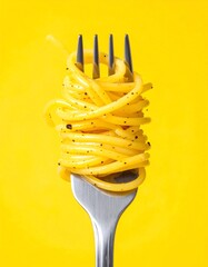 Savory Pasta Twirl on Silver Fork