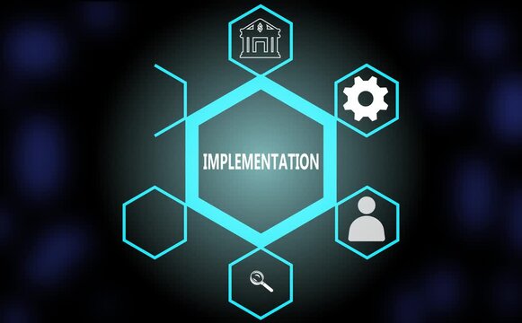 IMPLEMENTATION, web technology concept. Business, Technology, Internet and network concept.