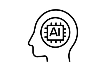 This image shows the outline of a human head with a microchip inside the brain area.