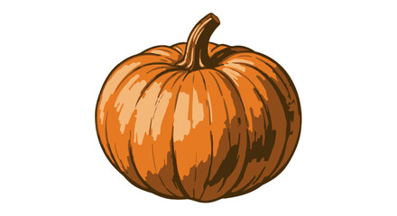 Vibrant orange pumpkin with textured rind and a sturdy green stem, perfect for autumn harvest and Halloween celebrations