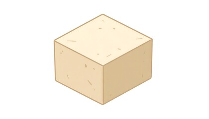 A simple block of light beige food