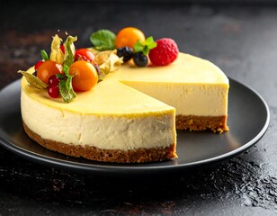 Creamy cheesecake slice