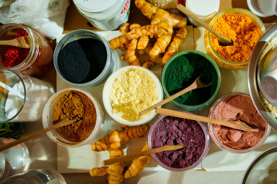 Farinhas elementos naturais corantes