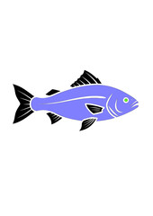fish flat icon vector