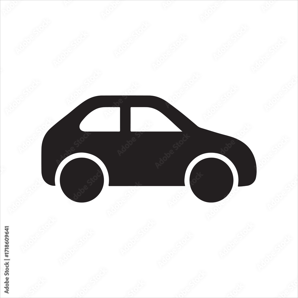 Poster sleek black car silhouette on white background a minimalist design element for transportation automo